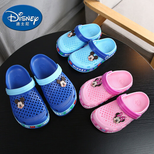 DISNEY Disney children's clogs for boys and girls, casual, comfortable and versatile beach garden sandals and slippers for children, navy blue 210 code 1038