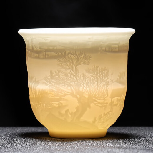 Haofeng classic ceramic tea cup tea cup white porcelain cup jade porcelain single tea set Kung Fu tea [white] [white porcelain clear upper cup] [simple packaging]