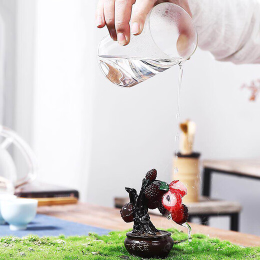 Porcelain brand tea tea set (cipaiming teaset) Porcelain brand tea lychee tea pet potted plant ornaments that change color when exposed to hot water, creative personalized tea ceremony tea set accessories <Daji Dali-potted plants> color-changing tea pet