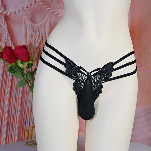 Sexy Herrenanzug, sexy Unterwäsche, Spitzen-Tanga, transparente Stickerei, großer Kerl, sexy Liebe, Seide, verführen Pseudo-Mädchen, niedrige Taille, Paar Sex, anregende und neckende Kleidung, Smong schwul, meihong (80-135jin [Jin gleich 0,5 kg]) Waffentrennung, die Mund-Mund-Mund-Mund-Mund-Mund-Mund-Mund-Mund
