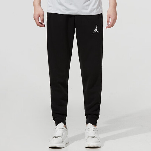 耐克（NIKE）男裤春季新款运动裤针织收口束脚休闲运动长裤小脚裤防风卫裤 DA9859-010/AJ经典款/水洗黑灰 M