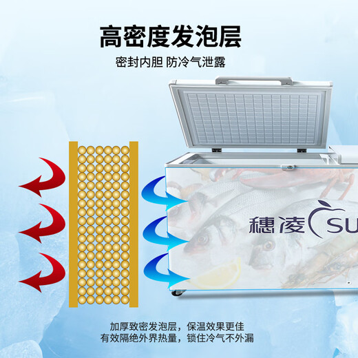 穗凌冰柜商用冰柜大容量卧式冷柜 冷藏冷冻可转换 商用冰箱雪柜餐饮店大排档酒店后厨适用商用冷柜 【-25℃~10℃】BD-828
