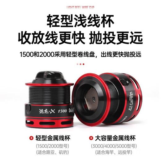 Guangwei Speed ​​Dragon X spinning reel fishing reel Luya Lunji fishing reel sea fishing fishing reel metal line cup 1500 shallow line cup