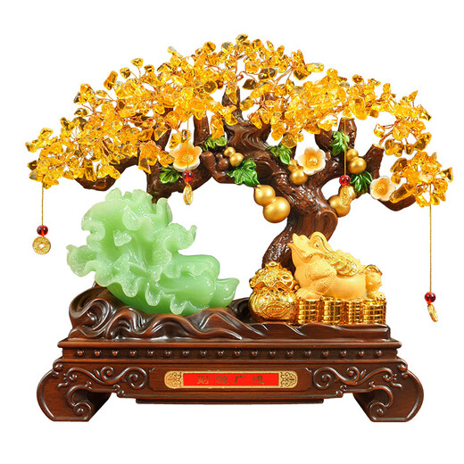 Taihe Jun Adorno de árbol de dinero de porcelana Col de la suerte Sapo dorado Apertura de nueva tienda Daji Gift Company Regalo de inauguración de la oficina Árbol de la fortuna extra grande Sapo dorado Embalaje ordinario 59 * 17 * 56 CM