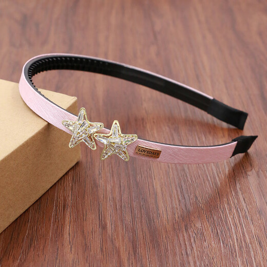 Children's hairbands little star hair accessories girls hairpins with toothed anti-slip headbands student headbands simple and cute beige