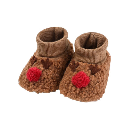 David Bella (DAVE/BELLA) children's shoes, newborn baby shoes, male and female baby toddler shoes, autumn and winter new newborn indoor walking shoes, khaki 125 (shoe inner length 12.5cm)