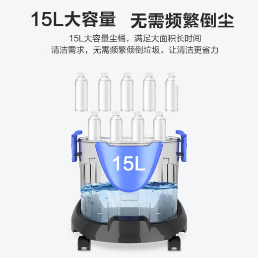 海尔（Haier）桶式吸尘器家用大吸力大功率强力水过滤有线干湿吹三用15L大容量吸尘机酒店厨房办公室吸水机5155b HZ-T5155B PULS [水过滤无极变速]