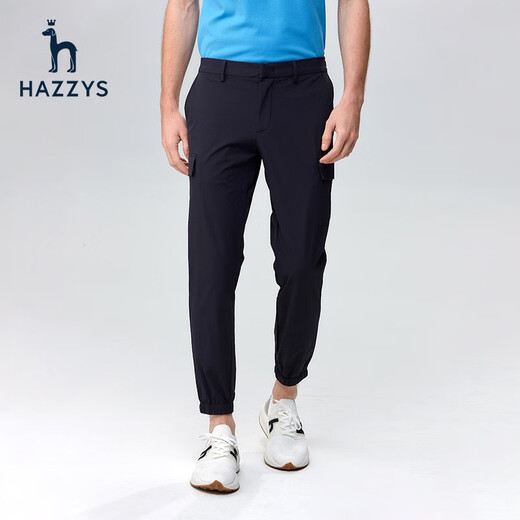 哈吉斯（HAZZYS）男装 夏款男裤子束脚长裤户外休闲裤男ATDZP03BX83 藏青色NV 30 170/74A 30