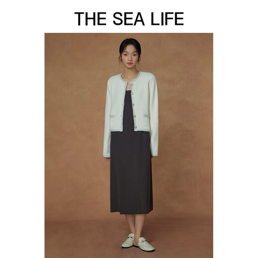 THE SEA LIFE Ohai Life Dress Women's 24 Autumn and Winter Versatile Simple Gentle Comfortable Soft Breathable Dress A13062 Alfalfa Gray M
