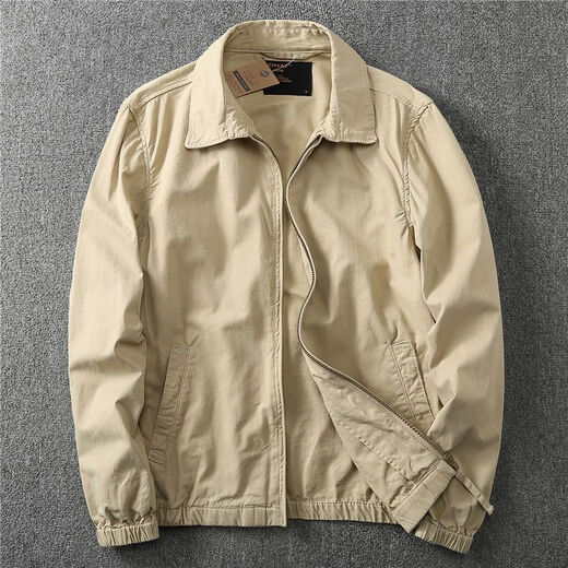 Ranwei Ferre American Casual Jacket Jacket Men's Men's Men's Spring and Automne Thin Style d'âge moyen et jeunes vêtements de travail polyvalents Simple Top Top Military Green-13068 XL Recommandé 140-160jin [Jin est égal à 0,5 kg]