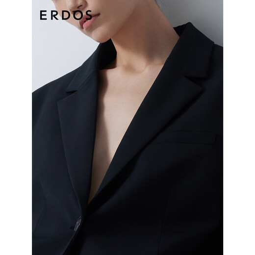 ERDOS simple silhouette suit, elegant and slim business commuter suit jacket for women, black L 165/88A