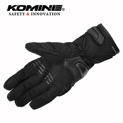 KOMINE SAFETY&INNOVATION摩托机车冬季加绒长腕防水骑行手套抵御寒风冷雨重量轻男女GK-846 黑色 M