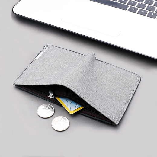 Dijiale mini billetera pequeña billetera pequeña lona delgada color sólido billetera múltiple billetera pequeña cubierta de tarjeta pequeña para hombres clip de tela informal