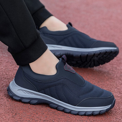 
Sleeping Miao Beijing cloth shoes summer mesh middle-aged and elderly men pedaled with one foot, soft sole, lightweight dad shoes, healthy men's old men's shoes 9207 men's dark blue 41