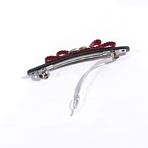 Case makeup Chinese Valentine's Day hairpin half-tied hairpin back of the head four-leaf clover one-word clip spring horizontal clip broken hairpin hair accessories hair accessories for women 1# small black