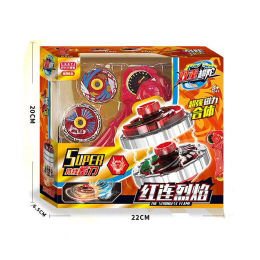 Cxxyj new Duo Tuo Double Character Tobby Boy Boy Magic Alloy Blasting Gyro Magic Lighting Lighting Lighting Lighting Gyro Abyss Shadow Black E -commerce Box