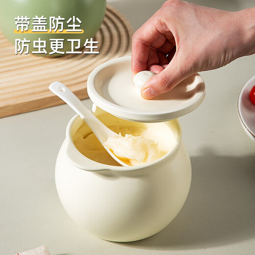 Newair lard jar ceramic high temperature resistant Japanese kitchen household salt jar oil spicy jar chili oil jar with lid large capacity