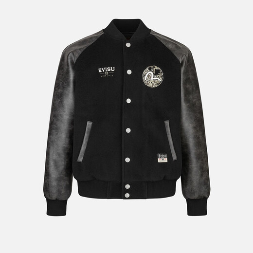 Evisu Winter Buddha Buddha Cabeza y gaviota Bordada Cabeza bordada 2EAHTM4JK7027RXYQ NEGRA S