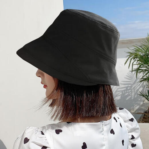 Shifang Xiucai Japanese-style fisherman hat with long front and short back, Korean version, casual and versatile, trendy spring and summer thin basin hat, sun protection and sunshade hat, off-white M (56-58cm)
