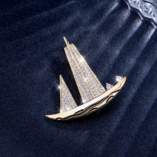 Qlady men's fashion brand brooch sailing brooch lapel pin suit corsage high-end women's accessories birthday company gift