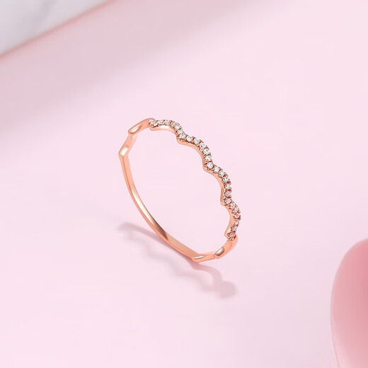 Saturday Fortune (ZLF) 18K gold diamond ring for women ripple group tail ring ring for women small lucky number 15