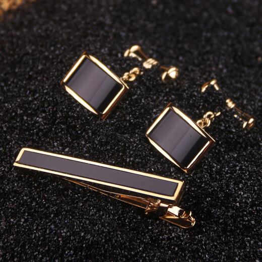 欧凡迪水晶领带夹钻领带夹男士领带夹结婚领带夹袖扣领带夹套装 玛瑙金色洛克王子