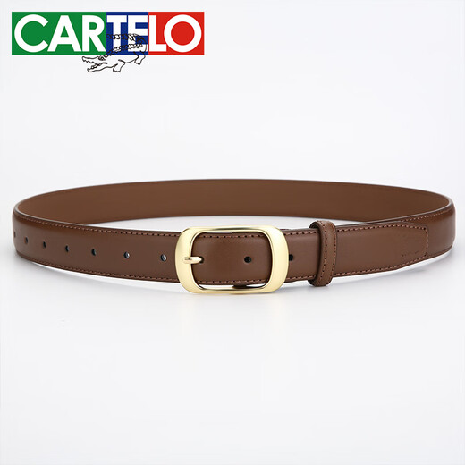 Katile Crocodile Women's Leather Belt Cowhide Korean Decorative Idle Belt Simple and All-match Pin-buckle Belt New Year Birthday Gift