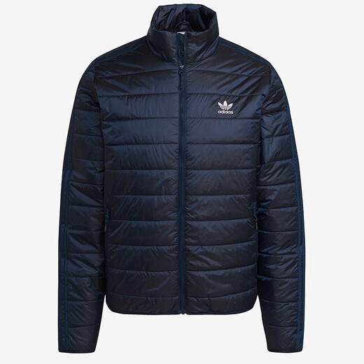 阿迪达斯（adidas）棉服男装秋冬新款三叶草运动服保暖立领男士夹克外套棉衣 HL9215蓝色  L