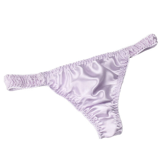 
Jiyafu Comfort Thong Pants Mulberry Silk Universal Low Waist Sexy Silk Breathable T-Pants Valentine's Day Gift White XL