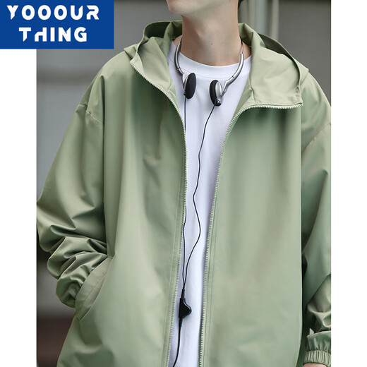YOOOURTHING2024 Autumn and Winter Hooded Jacket Thin Casual Jacket Loose Versatile Ins Trendy Cardigan Jacket Men Black XL Recommended 110-140Jin Jin is equal to 0.5 kg