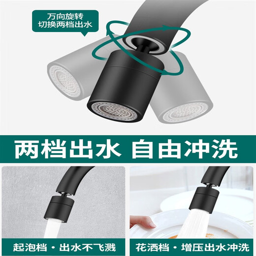 JOMOO's official flagship all-copper kitchen faucet, hot and cold dish basin splash-proof two-in-one household sink faucet, hot and cold all-copper model + 80cm explosion-proof pipe* quality