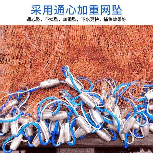 Hevada Casting Net Hand Throwing Net Fishing Net Casting Net Throwing Fishing Net Large Frisbee Type Hand-thrown American Monofilament Line with Steel Pendant Frisbee Type Tire Line 1 Finger Steel Pendant Buy One Get Nine Free Diameter 3.6 Meters*Net Height 1.8 Meters