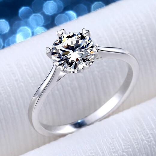 AVHE Platinum Diamond Ring Cultured Artificial Diamond Straight Arm Snowflake Real Diamond Ring New Wedding Gift Chinese Valentine's Day Platinum for Girlfriend Platinum Straight Arm Snowflake-70 Points D Color Cultured Diamond Ring No. 9-20 Available for Consultation
