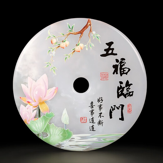 吉善缘 全铜《五福临门》葫芦摆件 平安扣客厅酒柜装饰开业乔迁工艺礼品 大号 五福临门