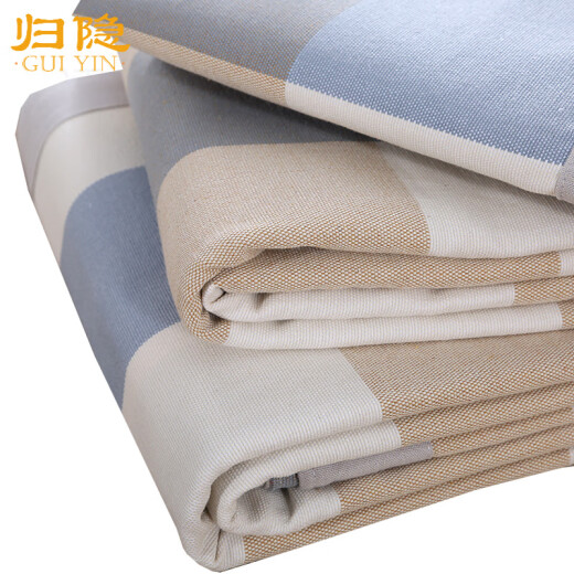 Cotton old coarse cloth mat sheets summer cotton mat air-conditioning mat thickened linen canvas sheets single mat No. 12 small gray grid 2.0X2.3 meters + a pair of pillowcases (recommended for 1.5 beds)