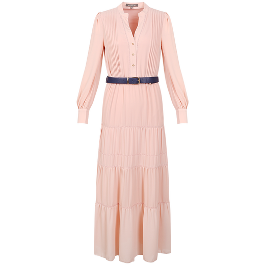 
MeetMetro Mayer French fairy dress for women 2025 autumn new high-end temperament pure and sexy skirt dress long skirt lotus powder [spot lightning] L