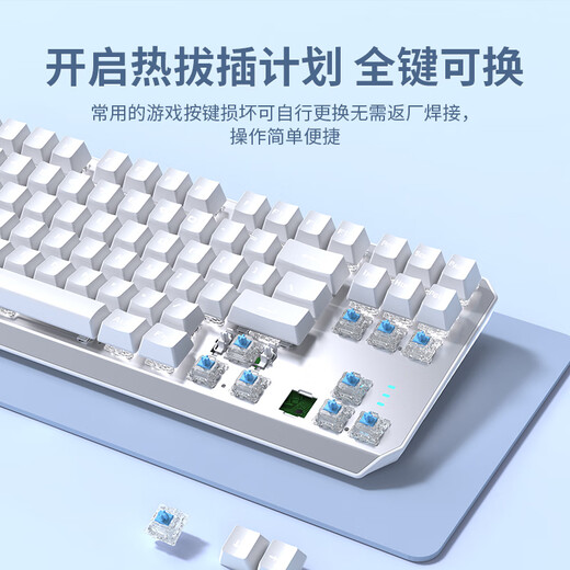 Forerunner True Mechanical Keyboard and Mouse Set Green Axis Brown Axis Red Axis Black Axis Gaming E-Sports Wireless Bluetooth 87 Keys White and Purple Dual-White Light 104 Keys 30 Light Effects - Official Standard Black Axis E-Sports Players