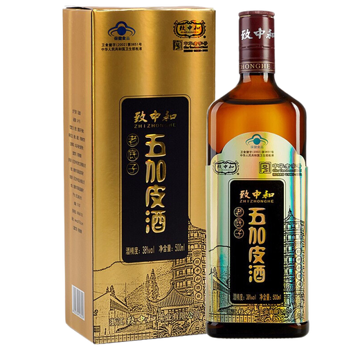致中和【调节免疫】老底子五加皮酒38度养生保健酒 中华老字号送长辈 38度 500mL 1瓶 单瓶装