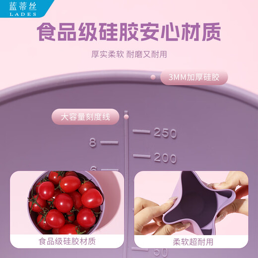 LADES silicone mask bowl mask brush tool combination mud mask soft mask adjusting bowl DIY homemade mask tool set mask bowl + brush 1 piece brush head scraper two-in-one