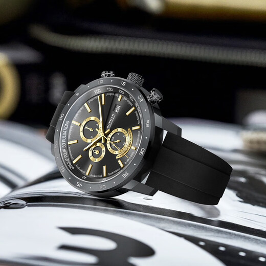 BORMAN (BORMAN) German certified watch men's fully automatic mechanical watch sports casual fashion new waterproof men's watch 3879 [2024 new] black rubber strap