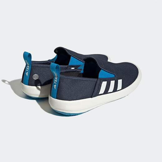 Adidas official men's shoes, new sports shoes, low top shoes, one-piece, lazy shoes, fashionable trendy canvas shoes, casual shoes, sea blue/shelf design 42