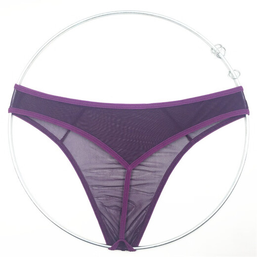 Private Shang New Men's Underwear Transparent Stretch Briefs Romantic Purple Sexy G-string T-Pants One Size 170Jin Jin is equal to 0.5kg within