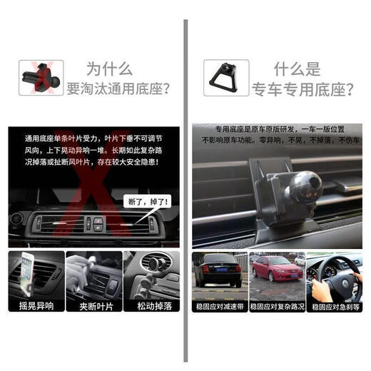 工马适用于东风标致308 408X 508 4008 5008车载手机支架底座导航卡扣 14-20款【408】 单独底座【不含放手机支架】