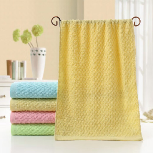 Lingpan full-strength pure cotton towel face wash towel labor protection welfare towel plain wedding gift towel 70g blue [33*73cm] single strip