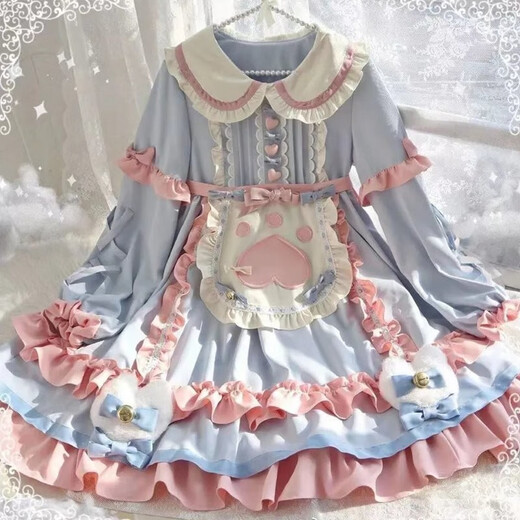 Tannuu Lolita dress dream girl op student lolita cute daily dress object sweet cat cat L