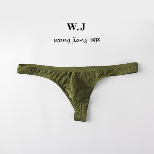 European and American men's sexy underwear low-waist sexy nylon ice mesh breathable thong t-pants white.. S