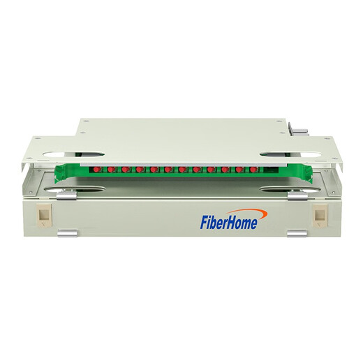 Fiberhome 1U ODF Faserfaser-Verteilung Rack Rahmen Schrank Standard 19-Zoll-Rack-Rack-Chassis 1,2 mm kalt gewalzter Platten Telekommunikationsgrademelzeinheit geschmolzene Faserscheibe leerer Festplatten/12 Kern