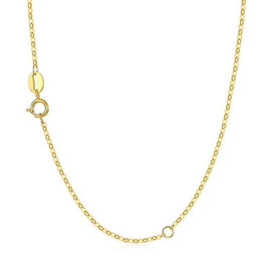 Guanpu Pavilion Fat Donglai's same style 18k gold necklace thin women's Au750 color gold clavicle chain rose O-shaped chain style 18K gold necklace 0.8g x 50cm