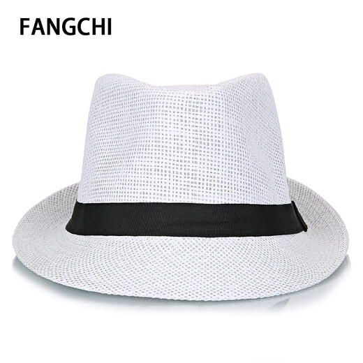 Fangchi-Hut Männer, mittleren und älteren Männer im Sommer koreanischer Papyrus atmungsaktiv und erfrischender Topper reisen gute Partner-Strohhut mit großer Größe großer Kopfumfang Dym-175 Meter Weiß L (58-60 cm)