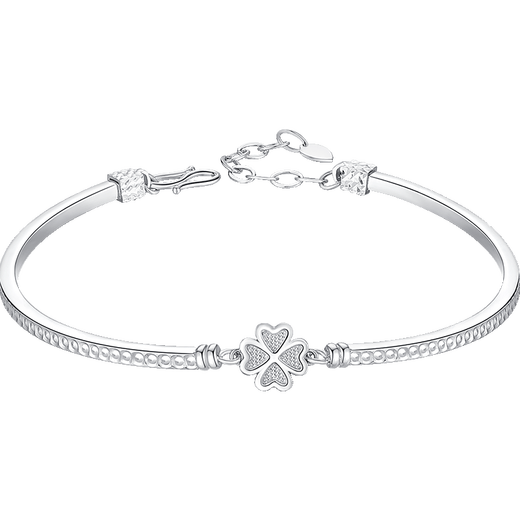 Aido Diamond Platinum Four-leaf Clover Bracelet Women's Fashion Boutique pt950 Shiny Platinum Five-Flower Bracelet Gift for Wife Five-leaf Clover Weight 5.1-5.3g + Comes with Certificate